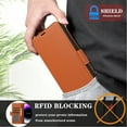 thumbnail image 6 of Feishell Wallet Case for iPhone 12 Pro / 12 6.1", Premium PU Leather Magnetic Closure Flip Kickstand Folio Case with RFID Blocking Credit Card Slots Shockproof Phone Cover with Wrist Strap,Brown, 6 of 7