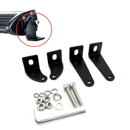 Oem Universal Fit Bar End iJDMTOY 2-Pack Set Universal Fit Side Brackets For Mounting Single Row Straight or Curve LED Light Bar (up to 51