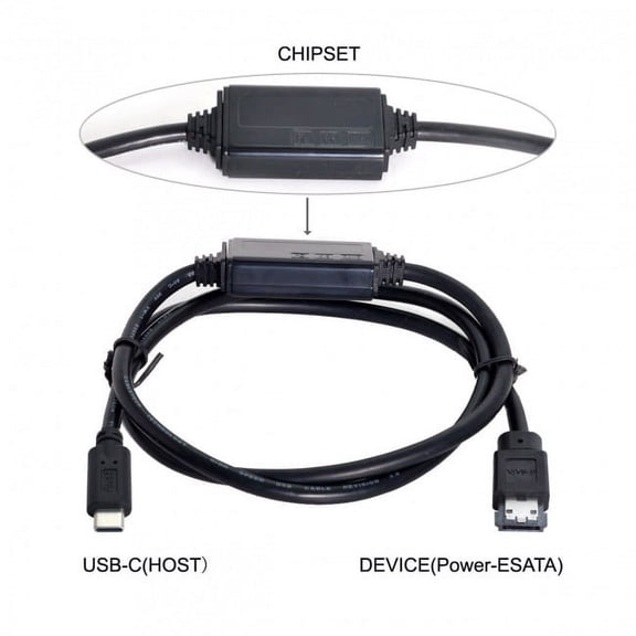 FVH USB-C Type-C to Power Over eSATA DC5V Adapter USB3.0 to HDD/SSD/ODD eSATAp Converter