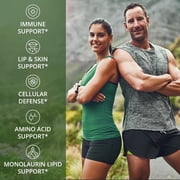 Peak Performance L-Lysine + Monolaurin Immune Support Supplement, Skin & Lip Care, 60 Count