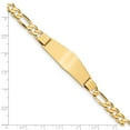 thumbnail image 3 of 14K Yellow Gold bracelet ID Figaro 7 in 13.5 mm 6 Flat Link Soft Diamond Shape, 3 of 3