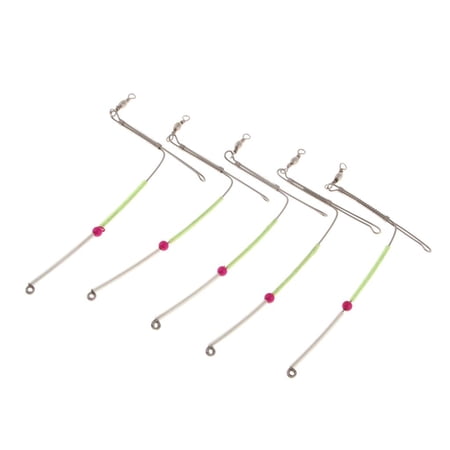 koolsoo 5Pcs Steel Anti- Feeder Leger Booms With Swivel & Luminous Rig Tube Bead & Spring