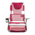 thumbnail image 4 of Ostrich 3N1 Altitude 16'' Recline Beach Chair w/Chaise Beach Lounger, Pink, 4 of 12