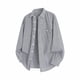 thumbnail image 1 of Blusa y camisa de manga larga con cuello vuelto para hombre, color liso, con botones y cuello vuelto, cárdigan de manga larga, blusa de poliéster para hombre, 1 of 8