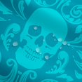 thumbnail image 3 of Damask Gothic Bathroom Accessories Adults Antique Victorian Shower Curtain Set 72"Wx72"L,Cyan Blue Sugar Skull Vintage Baroque Floral Goth Bath Curtain, 3 of 6