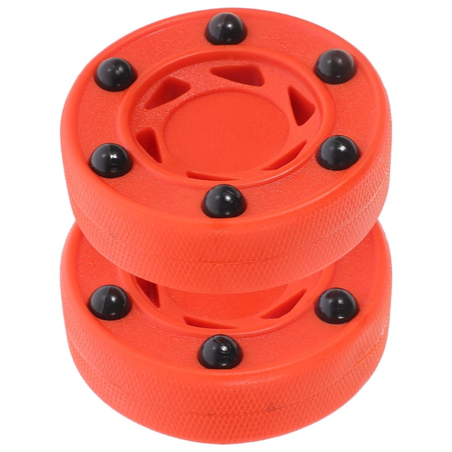 unbranded 2Pcs Professional Hockey Puck Red Nylon for Arenas Daily Training Use