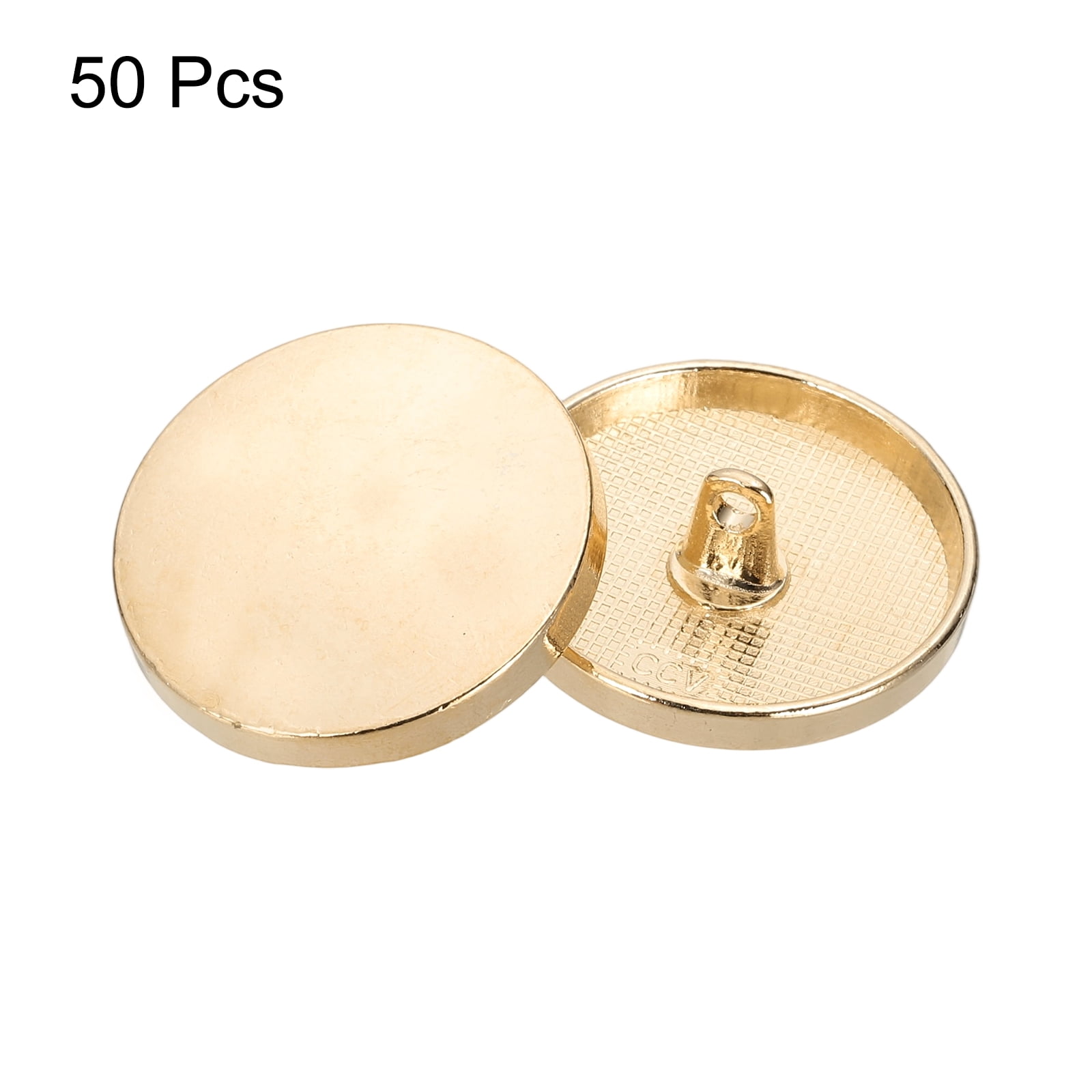 50pcs 44L Metal Round Flat Sewing Buttons 28mm Alloy Shank Craft Replacement Button for Men Women Suit Woolen Coat Shirt Trousers Sewing Crafts, Rose Gold