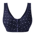 thumbnail image 2 of Lixiuxyad Comfortable Wireless Bra For Mature Women Front Closure Vest Style Plus Size Soft Cup Bra For Everyday Wear,Bras for Women Blue 38, 2 of 7