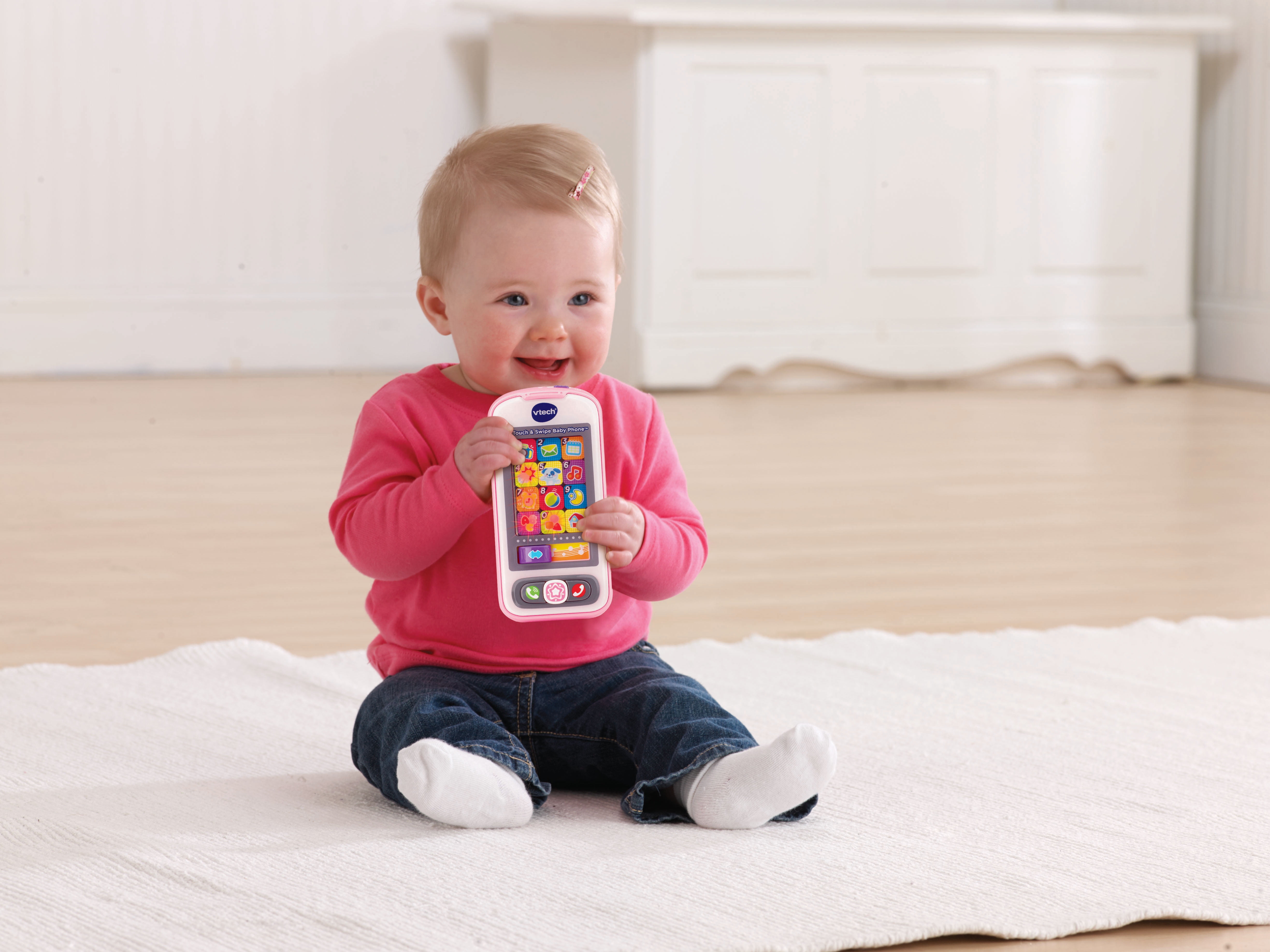 VTech Touch and Swipe Baby Phone - Pink - Walmart.com