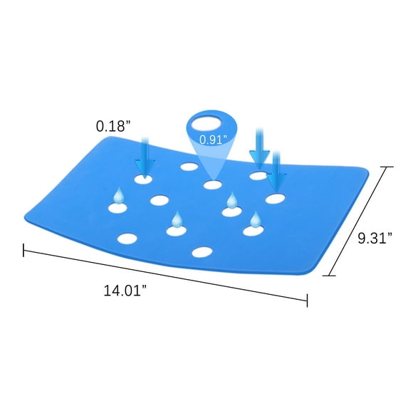 Jinsinto 35x24x0.4cm,Shower Stool Cushion, Fixed Shower Chair Cushion,Blue
