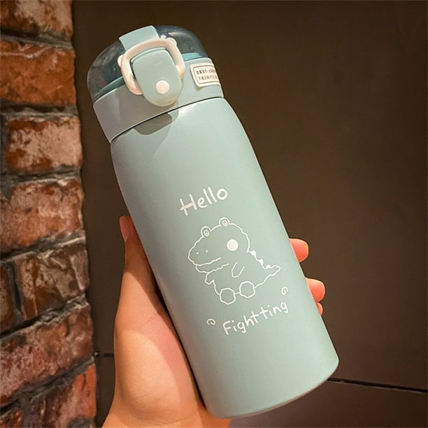 350/500ml Stainless Steel Water Bottle with Straw Portable Insulated Cup  Water Cup Durable Vacuum Flask for Home Camping Traveling Leak-proof Green  350ml Single Cup - Walmart.com