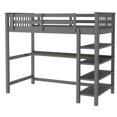 thumbnail image 4 of Veryke Wood Twin-Size High Loft Beds Loft Beds with Corner Desk and Bookcase Under-Bed Storage, 4 of 9