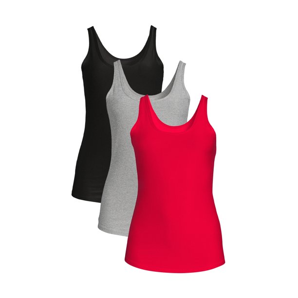 No Boundaries Juniors' Scoop Neck Tank Tops, 3Pack
