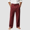 thumbnail image 2 of Gubotare Mens Athletic Pants with Pockets Sweatpants for Men Baggy Drawstring Elastic Waist Wide Leg Sweat Pants with Pockets Loose Athletic Workout Clothes (Wine,M), 2 of 5