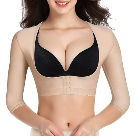 

Nebility Shapewear for Women body shaper Upper Arm Shaper Post Surgical Slimmer Compression Sleeves Posture Corrector Tops(Beige Small)