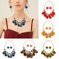 thumbnail image 2 of Collier Clavicule pour Femmes, Collier Pull avec Perles de Mode et Boucles d'Oreilles Pendantes, 2 of 6