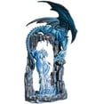 thumbnail image 3 of Ebros Gift 20" Blue Frozen Dragon On Cavern with Wyrmling Garden Statues, Decorative, 3 of 6