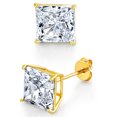 thumbnail image 1 of 14K Gold Stud Earrings Princess Butterfly Cubic Zirconia CZ, 1 of 3