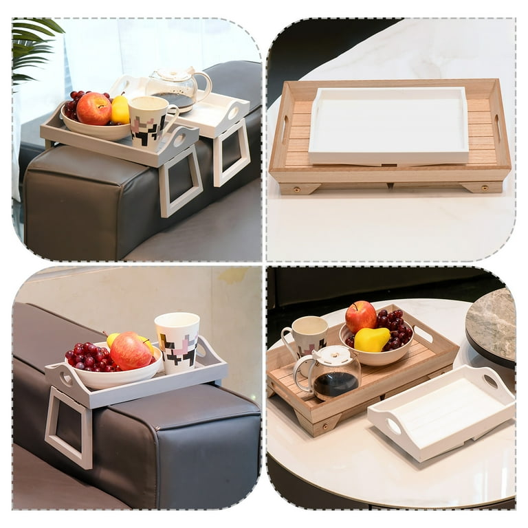 White wooden cheap breakfast tray