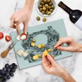 thumbnail image 5 of Victorian Cutting Board, Old Victorian Frame 2 Man and 2 Woman Baroque Crown Cartoon Art, Decorative Tempered Glass Cutting and Serving Board, Small Size, Black White, by Ambesonne, 5 of 5
