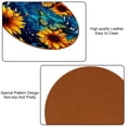 thumbnail image 5 of Butterfly 6pcs Round Microfiber Leather Coasters, 11x11 cm/4.3x4.3 in - Premium Table Drink Coasters Set for Home and Office, 5 of 6