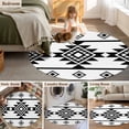 thumbnail image 5 of Round Rugs 3Ft, White Black Boho Round Area Rug Washable Indoor Throw Carpet, Southwest Ethnic Abstract Geometric Small Non Slip Circle Rug for Bedroom Living Room Home Decor Aesthetic, 5 of 8