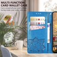 thumbnail image 4 of Designed for Moto G Play 2024 Phone Case Wallet,Women Butterfly Embossed PU Leather Kickstand Card Holder Slots Wrist Strap Flip Cover Purse for Motorola Moto G Play (2024) (Blue), 4 of 14