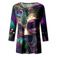 thumbnail image 4 of PMUYBHF T-Shirt Imprimé Joyeuses Fêtes Manches 3/4 Col Rond Blouse 3802 TG, 4 of 5