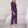 thumbnail image 3 of Logiee Purple Dreamcatcher Print Womens Pajamas Set,Long Sleeve Sleepwear,Button Down Lounge Set 2 Pieces,Soft Nightwear Pjs Set-Large, 3 of 7