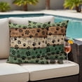 thumbnail image 4 of Dark Sage Green Brown Outdoor Waterproof Pillow Covers, Farmhouse Dog Paw Vintage Decorative Square Throw Pillowcase Sofa Cushion Sham for Patio/Couch/Chair, 26"x26" 2 Pack, 4 of 8