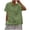 Army Green, variant on Womens Cotton Linen Tops Summer Button Up Hooded Short Sleeve Tops with Side Drawstring Loose Fit Peasant Gauze Casual Basic Tees Purple M