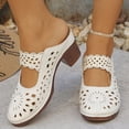 thumbnail image 2 of Modisza Sandals for Women 2026 Summer Ankle Strap Low Wedge Heel Slides Hollow Out Closed Toe Platform Slip on Walking Shoes White 7, 2 of 7