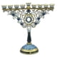 thumbnail image 1 of Candelabro de metal Menorah de 9 brazos, 18,3 x 17 cm, accesorio para altar del hogar, adorno tradicional versátil de mesa., 1 of 9