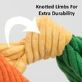 thumbnail image 3 of HuggleHounds Knotties Durable Plush Toy for Dogs with Multiple Squeakers, Frog Knottie, Small, 3 of 9