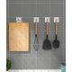 thumbnail image 2 of Paquete de 6 ganchos adhesivos, autoadhesivos, ganchos de pared de metal, ganchos adhesivos para llaves, bolsas, albornoz, ropa, sombrero, toalla, ropa, níquel, cocina, baño, 2 of 5