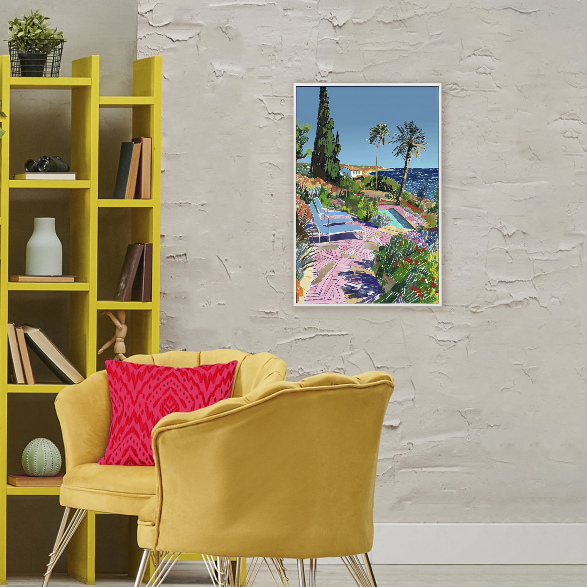 Stupell Industries Pool View to Ocean White Framed Giclee Art, design by Creative Studio