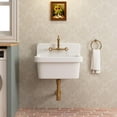thumbnail image 2 of 24 in. L Wall Mount Laundry/Utility Sink in White Single Bowl Sink for 2-Hole Faucet, 2 of 4