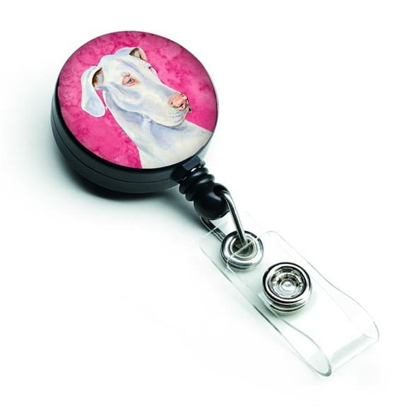 Carolines Treasures LH9356PKBR Pink Great Dane Retractable Badge Reel