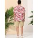 thumbnail image 5 of Camisa de Playa de Verano Lars Amadeus Estampado Irregular Rojo Blanco L, 5 of 6