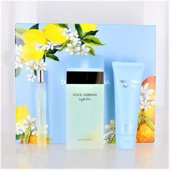 Light Blue by Dolce Gabbana 3pc Gift Set EDT 3.3 oz Body Cream 1.6 oz Mini for Women