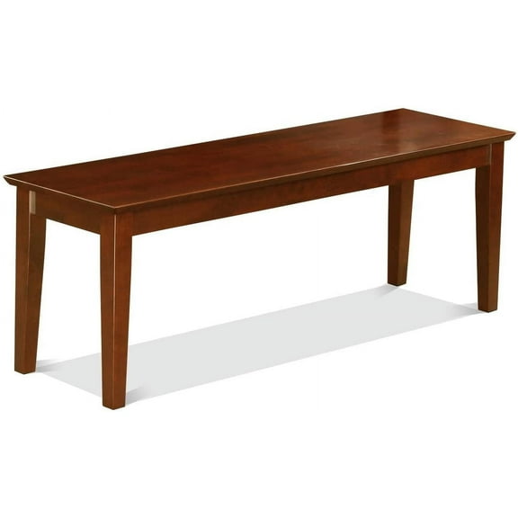 East West Furniture Capri Dining Bench with Wooden Seat, 51x15x18 Inch, Mahogany