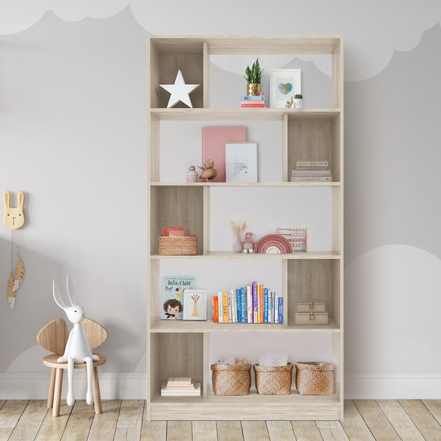Mobi Librero 90 Cm De Madera Lenin Encino Organizador Mobi Muebles Juvenil