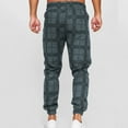 thumbnail image 4 of Runfenguu Cargo Pants For Men Sweatpants Man Checkered Printed Sports Casual Drawstring Ankle Pants Motorcycle Pants, 4 of 4