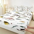 thumbnail image 3 of Homewish Bass Big Fish Full Size Sheets,Rustic Farmhouse Cabin Bed Sheets,Hunting And Fishing Sheet Sets For Boys Kids,Ultra Soft Home Decor,4 Pieces, 3 of 7