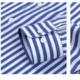 thumbnail image 4 of Kaemgyyd Men's Dress Shirt Stylish Striped Casual Long Sleeve Clothes Big and Tall Wrinkle Free Button down Business Tops, 4 of 4
