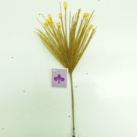 Way To Celebrate Gold Glittered Spray Pick Clip with Gems