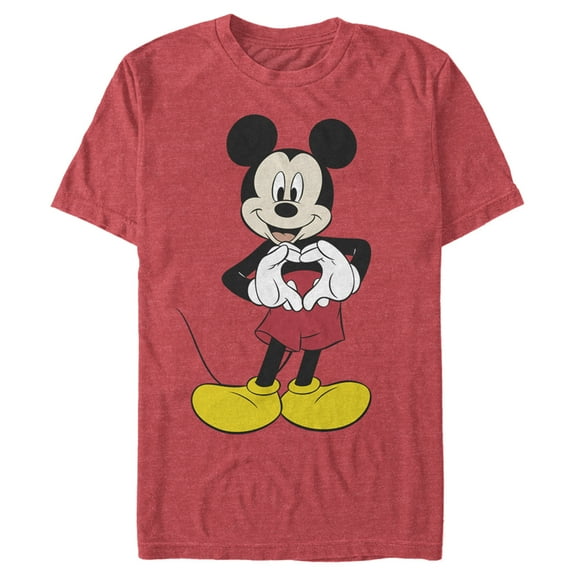 Men's Mickey & Friends Love Graphic Tee Red Heather Large