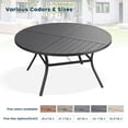 thumbnail image 5 of DIFY 50" Round Metal Patio Dining Table for 6, Outdoor Dining Table with Umbrella Hole, Black, 5 of 5