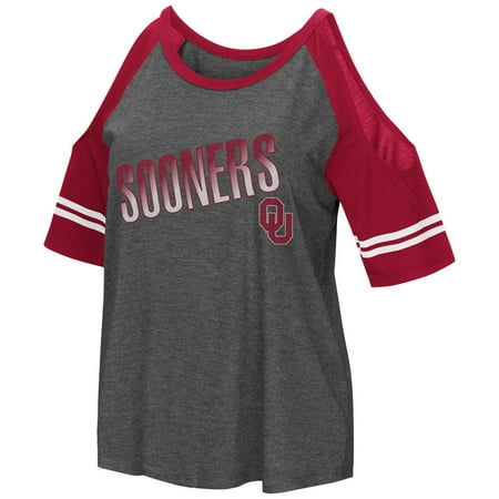 - University of Oklahoma Sooners Ladies Cold Shoulder Tee Open Shoulder