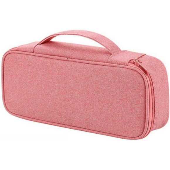 shiyou-SA-U Portable Electronics Organizer Travel Case - Cable, Charger, and Cords Carrying Pouch for Power Bank, Hard Drive, and Tech Accessories - Compact Travel Tech Bag. (Pink, Large)